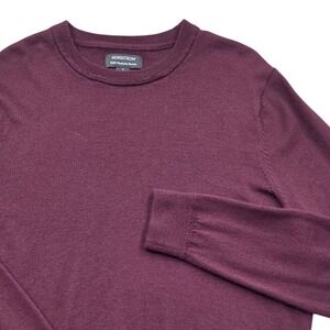 Nordstrom 100% Washable Merino Wool‎ Crew Neck Sweater Burgundy Mens Large
